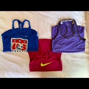 3 Nike Work Out Tops Size XS and S